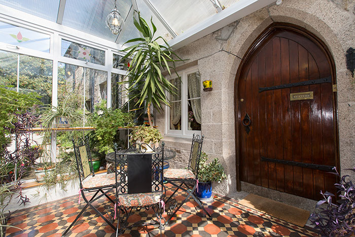 The arched original front door